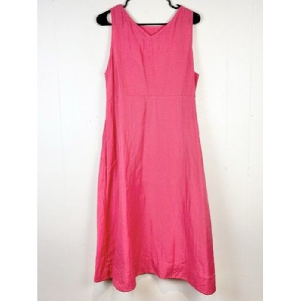 J. Jill Dress A-Line Midi Pink Salmon Resort Vacation Cottagecore Sz Petite L